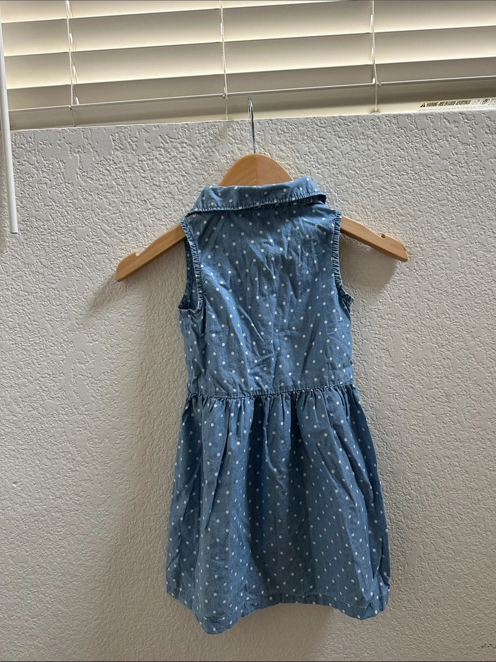Carter's Blue Chambray Polka Dot Sleeveless Dress